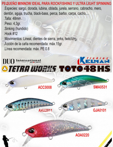 DUO TETRA WORKS TOTO SHAD 48S 48MM 4.3GR HEAVY SINKING
