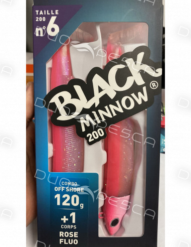 COMBO FIIISH BLACK MINNOW 200 OFFSHORE 120GR ROSE FLUO (+1 CUERPO)